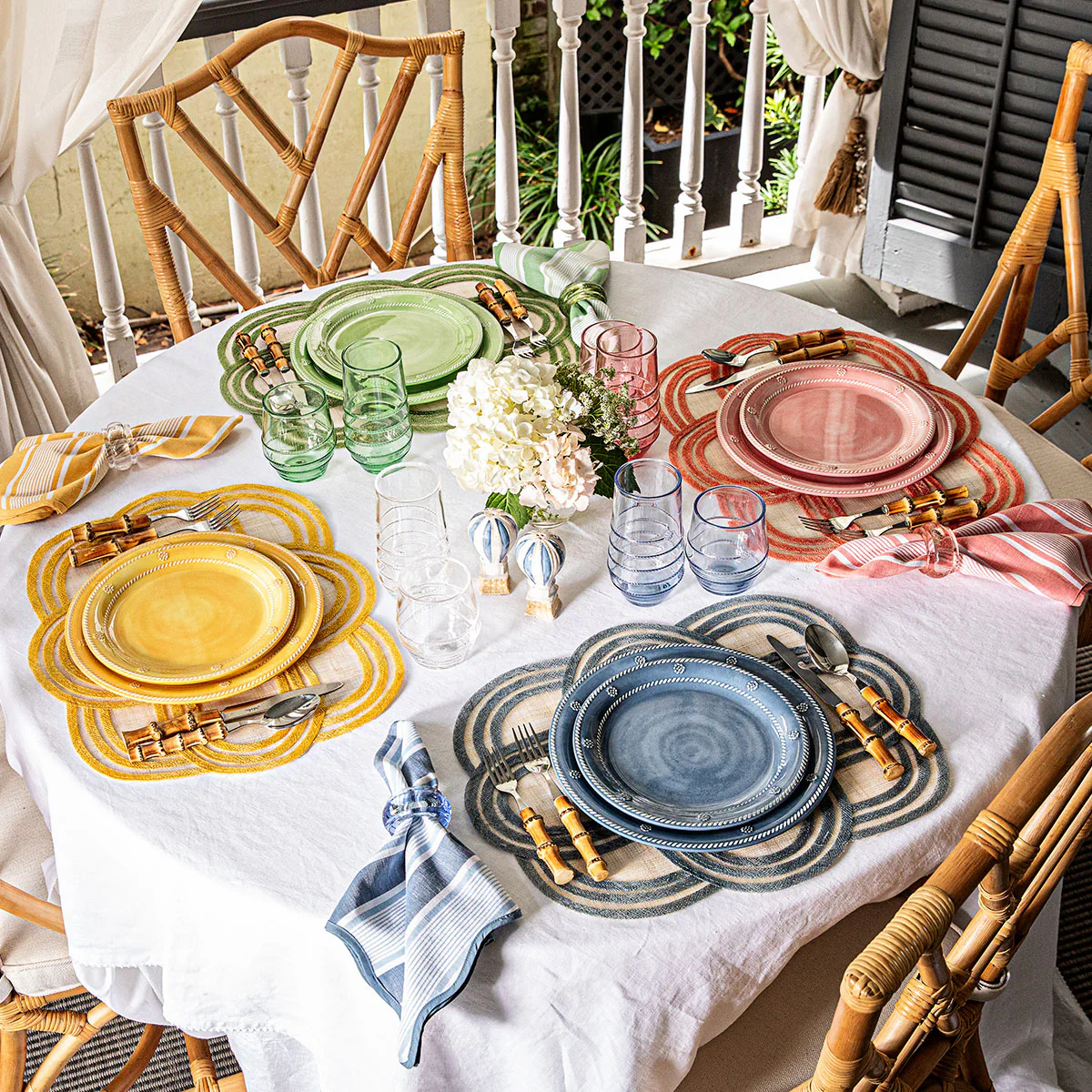 Scallop Stripe Placemat - Coral - Image 4