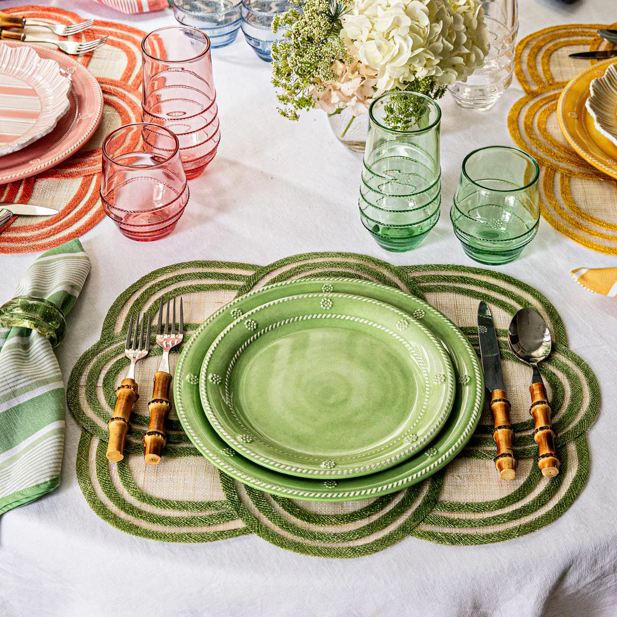 Scallop Stripe Placemat - Seagrass - Image 2