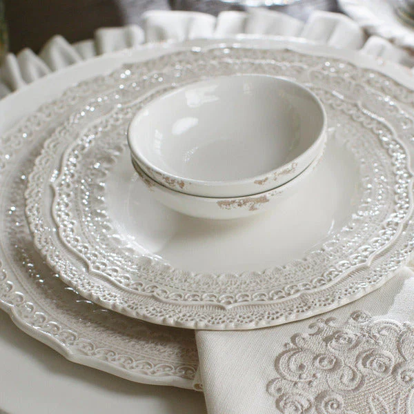 Scavo Off White Small Oval Bowl - Set of 2 - Image 3