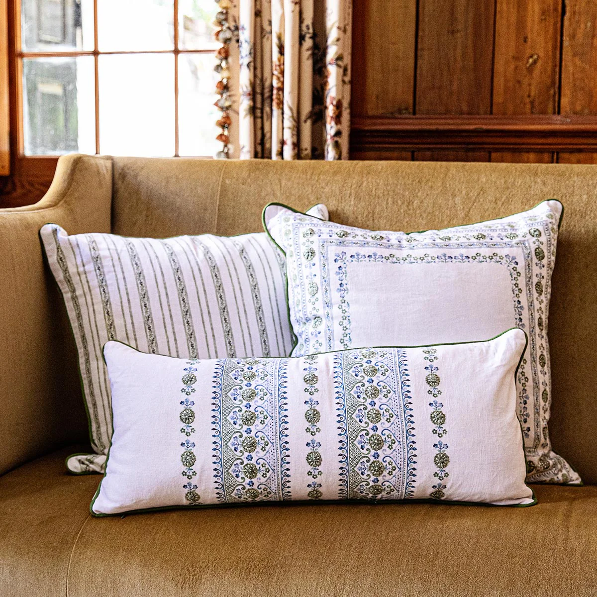 Seville Stripe 11"x27" Pillow - Green - Image 3