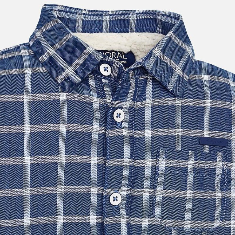 Sherpa Lined Indigo Plaid Button Down - Image 3