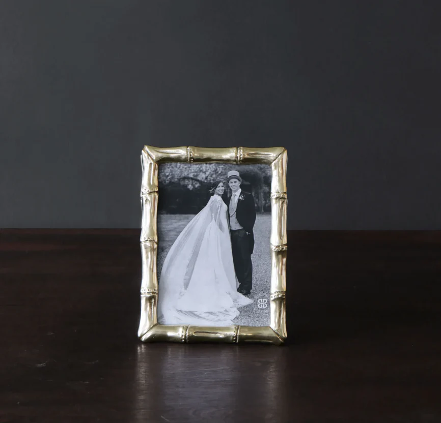 Sierra Modern Bamboo 5x7 Frame (Gold)