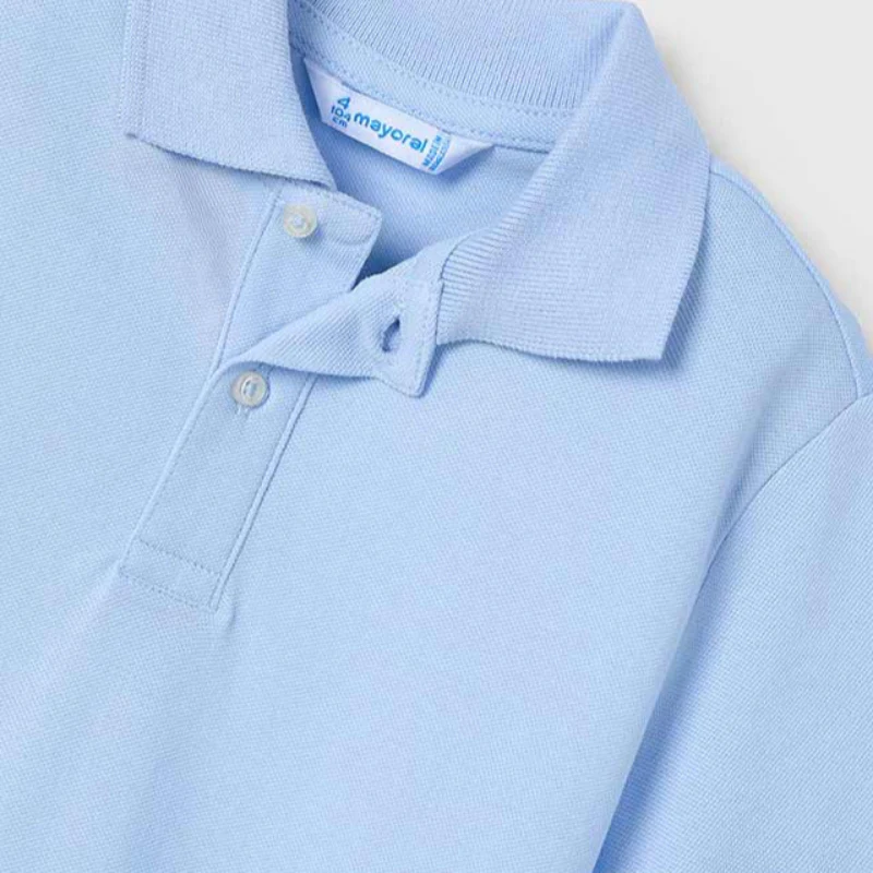 Sky Blue Classic Short Sleeve Polo Shirt - Image 3