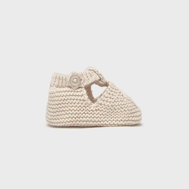Beige Stone Knit Booties - Image 2