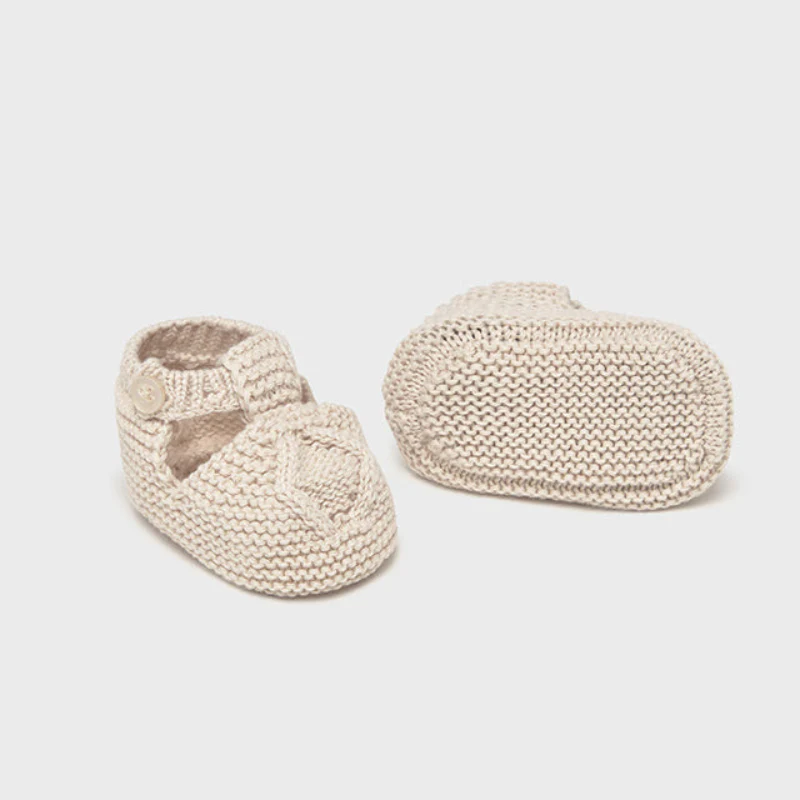 Beige Stone Knit Booties - Image 3