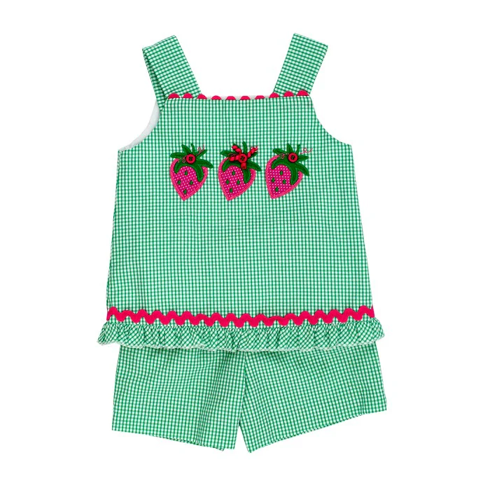 Strawberry Appliqué Short Set