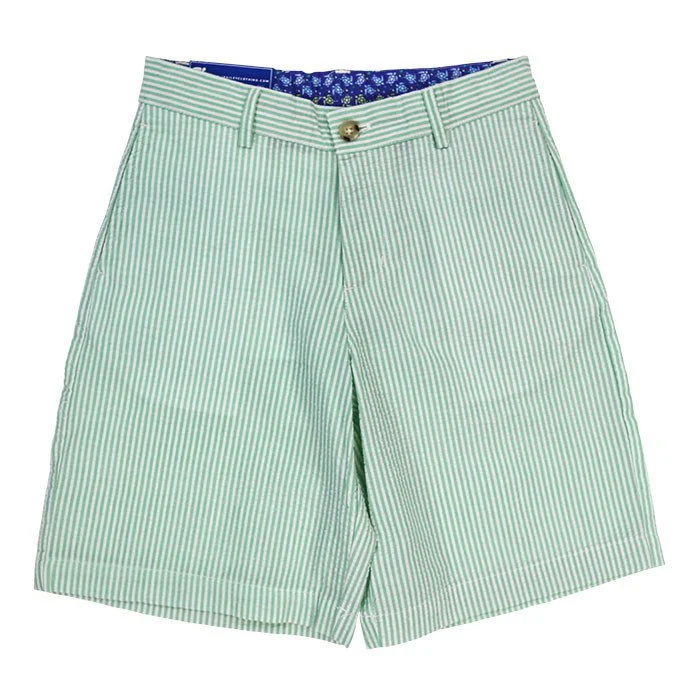 Summer Green Stripe Seersucker Pete Short