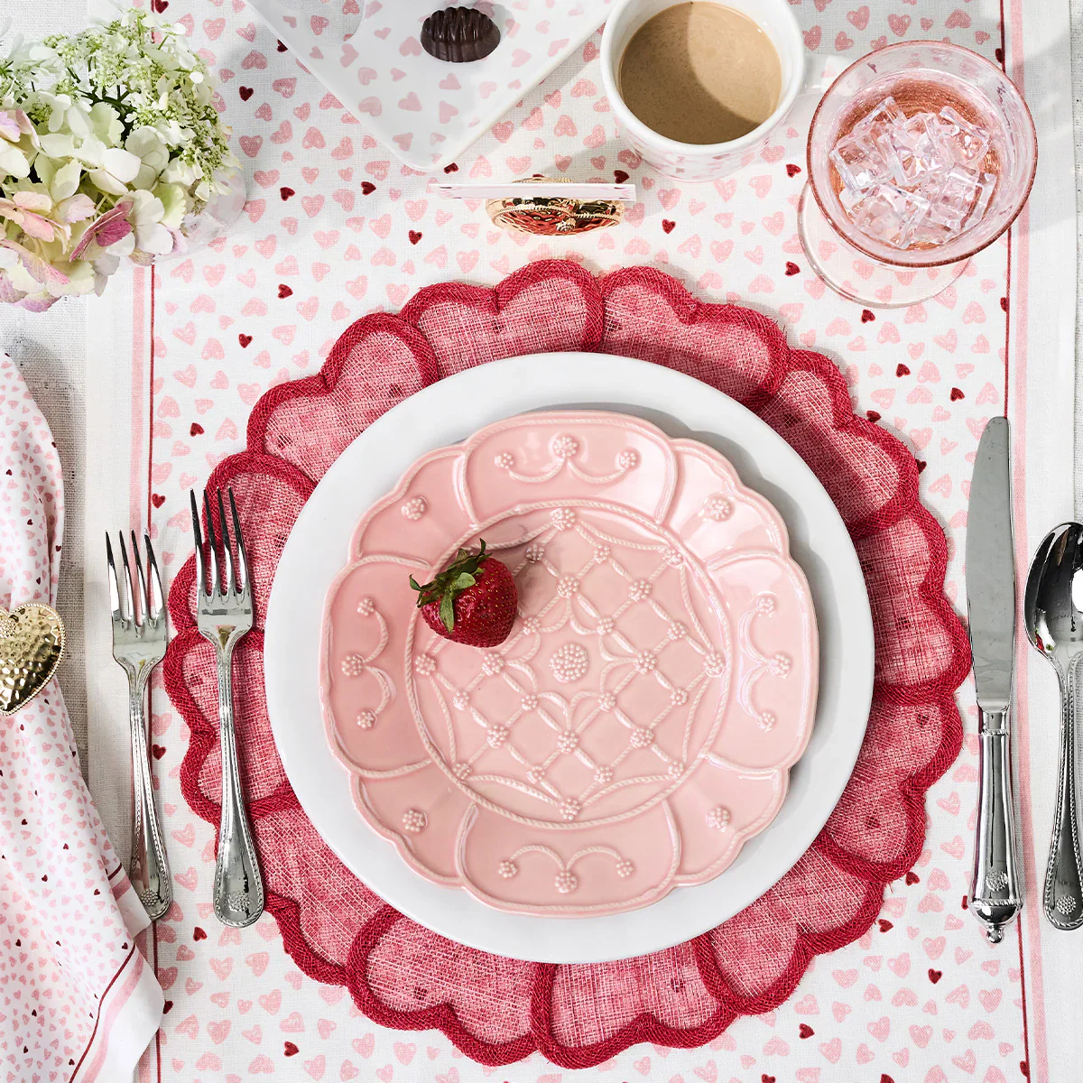 Table Accessories Heart Placemat - Pink - Image 2
