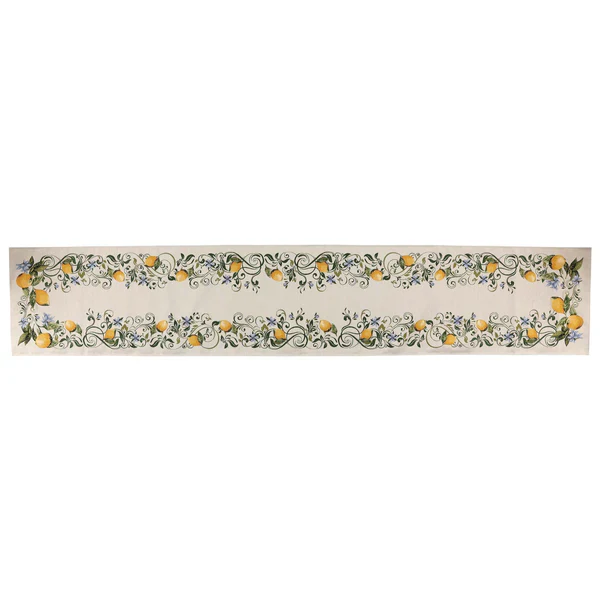 Tavola Lemons with Blue Flowers Runner - Image 2