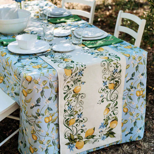 Tavola Lemons with Blue Flowers Runner - Image 4