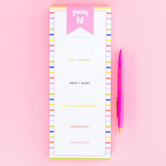 Striped Grocery List Pad with Magnet