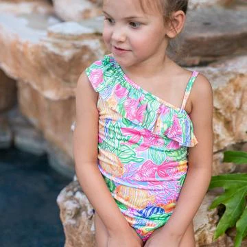 Tropical Print One Piece Swimsuit - Image 3