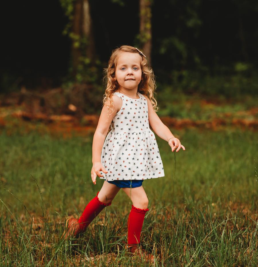 True Red Lace Top Knee Highs - Image 2