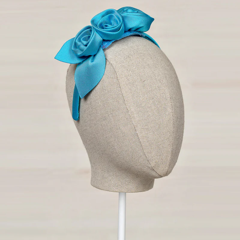 Turquoise Flower Mikado Headband - Image 2