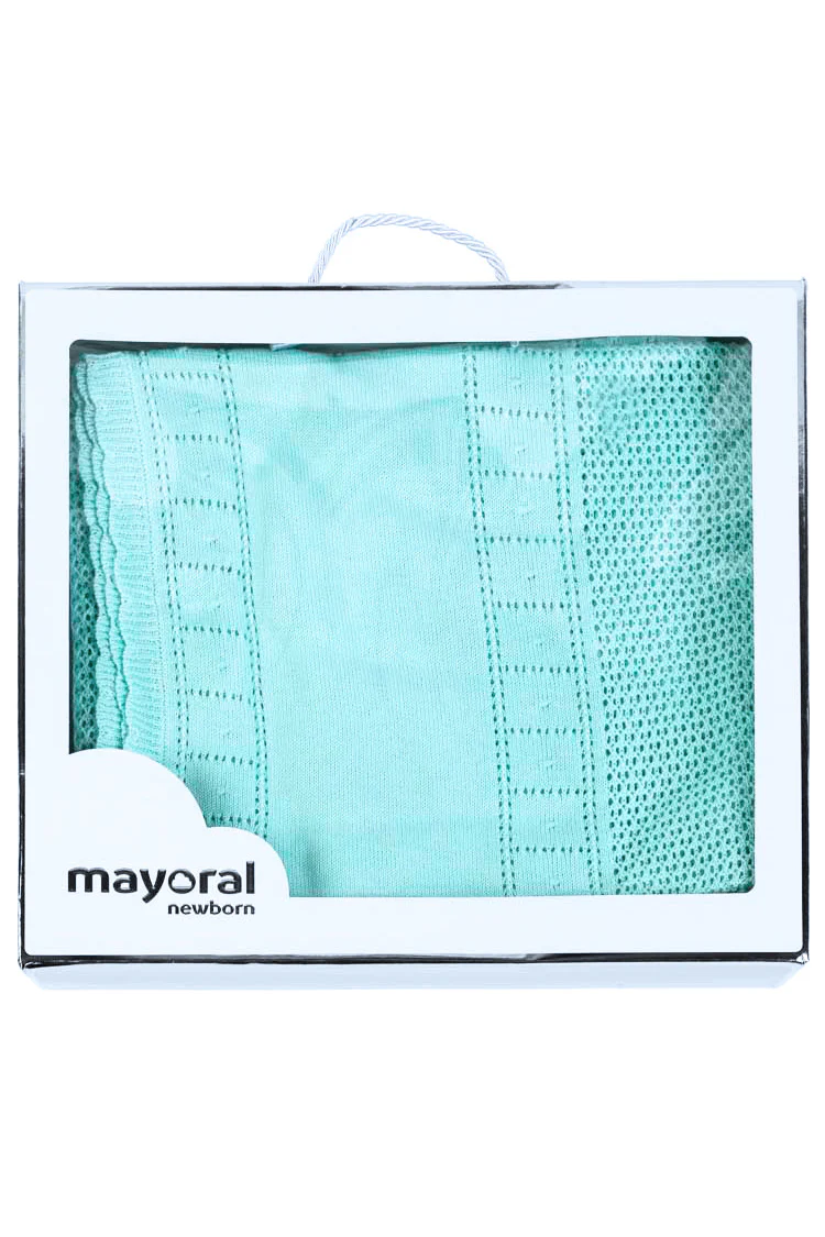 Turquoise Knitted Blanket - Image 3
