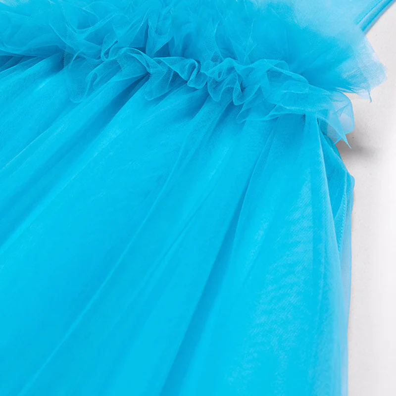 Turquoise Ruffle Tulle Dress - Image 4