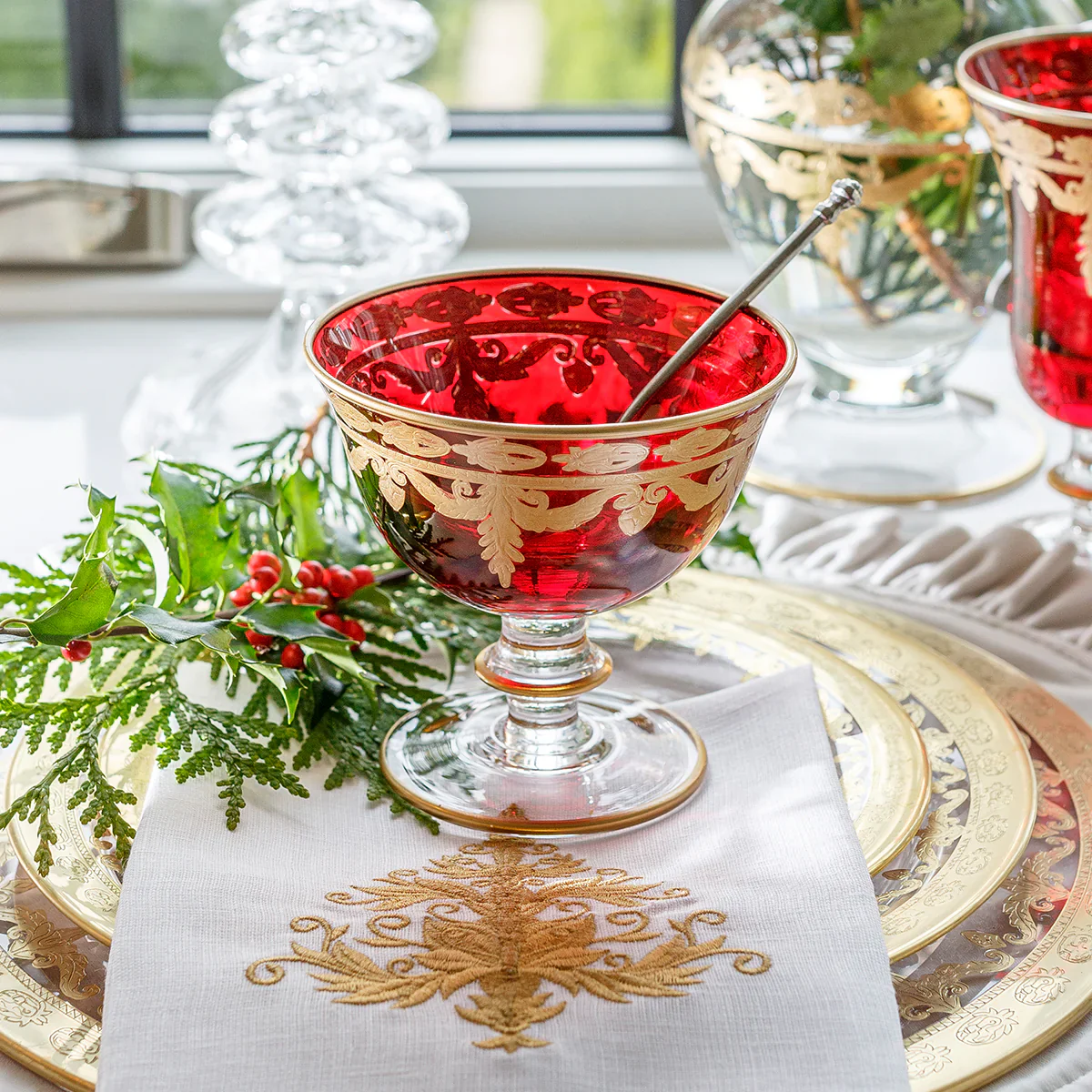 Vetro Gold Red Compote - Image 6