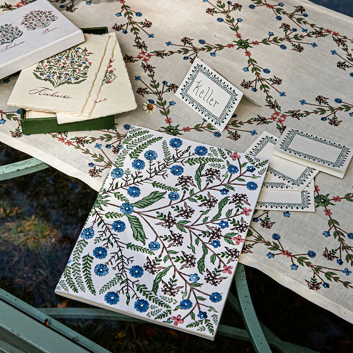 Villa Seville Embroidered 7" x 10" Paper Journal - Chambray - Image 3