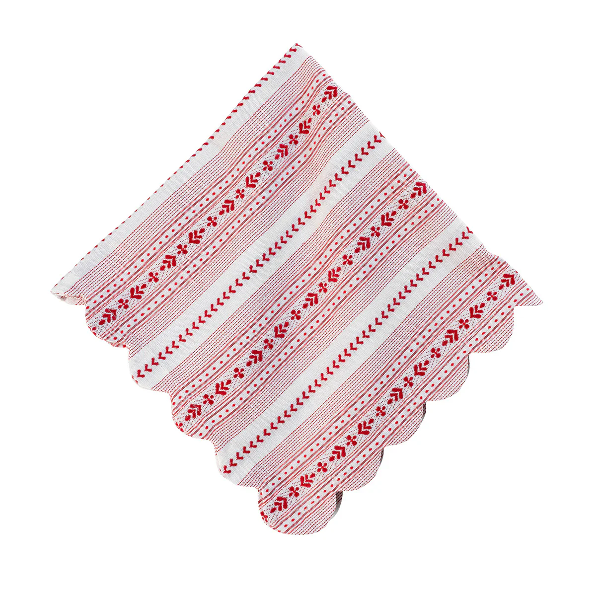 Villa Stripe Napkin - Ruby
