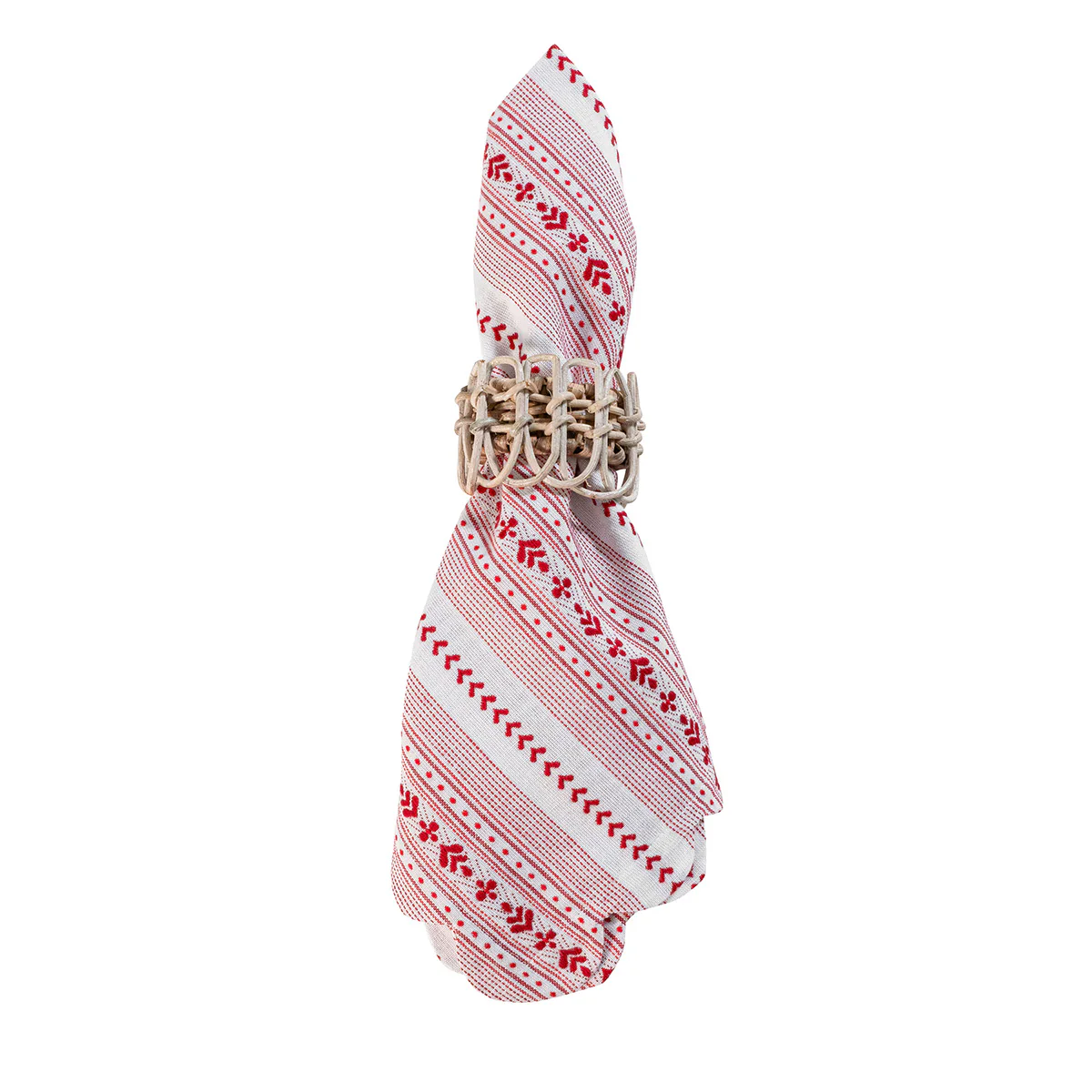 Villa Stripe Napkin - Ruby - Image 2