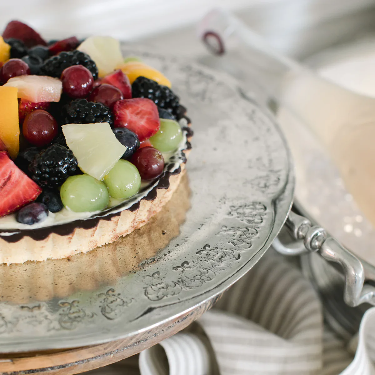 Vintage Pewter Cake Plate - Image 4