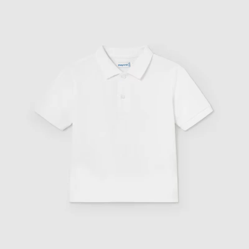 White Basic Short Sleeve Polo