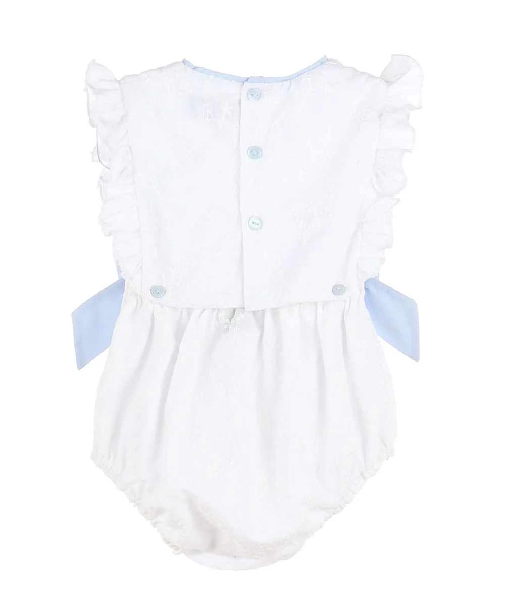 White & Blue Classic Overall With Bows - Image 2