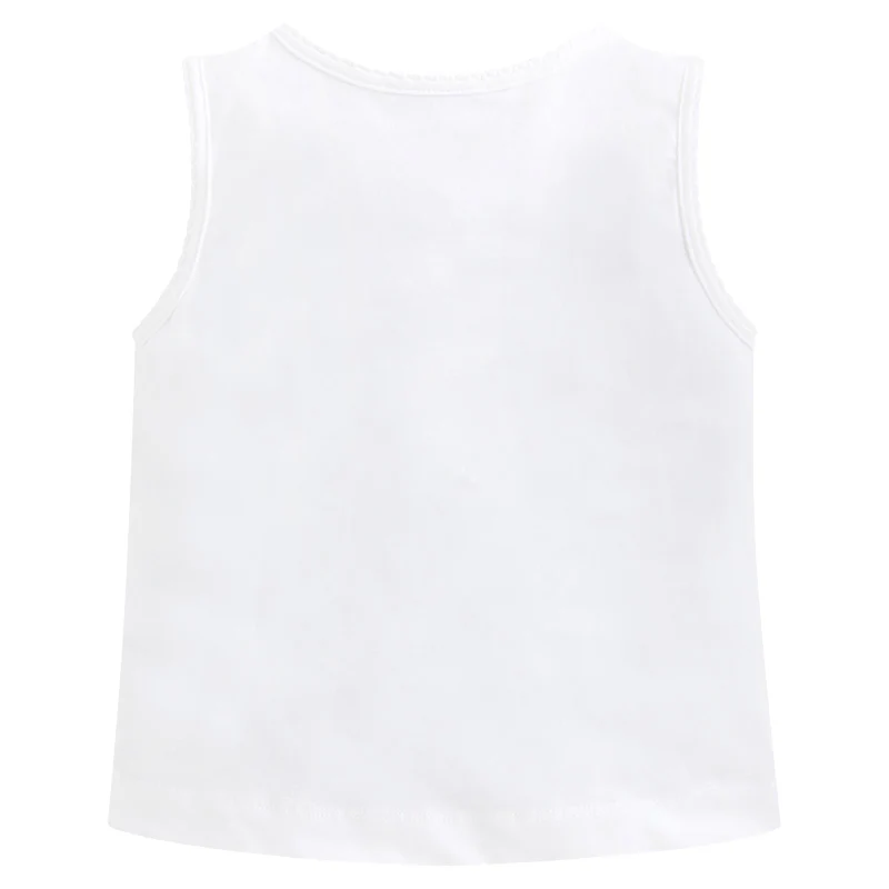 White Bow Embroidered Tank Top - Image 3