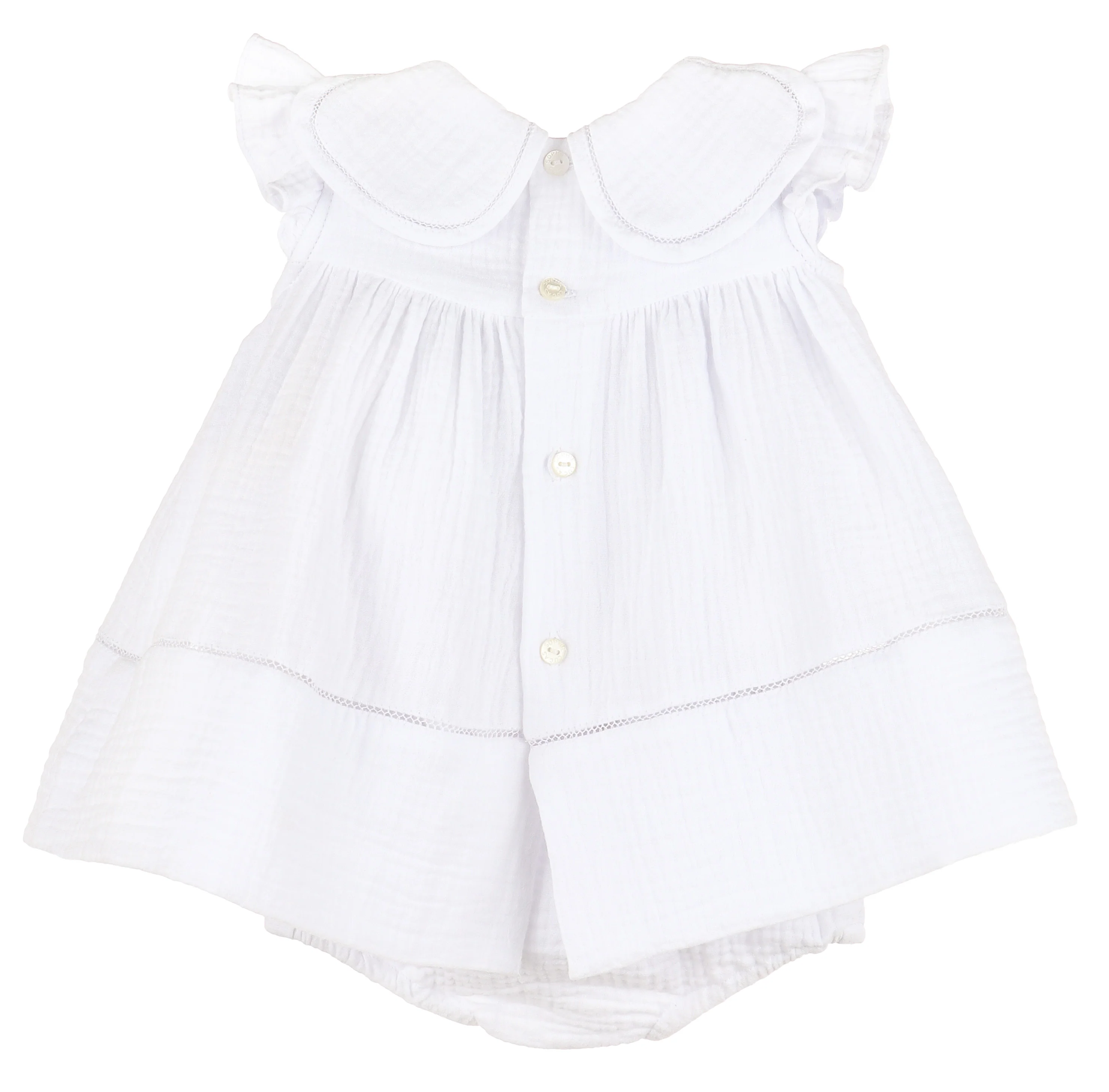White Cuddle Cotton Petal Float Dress - Image 2