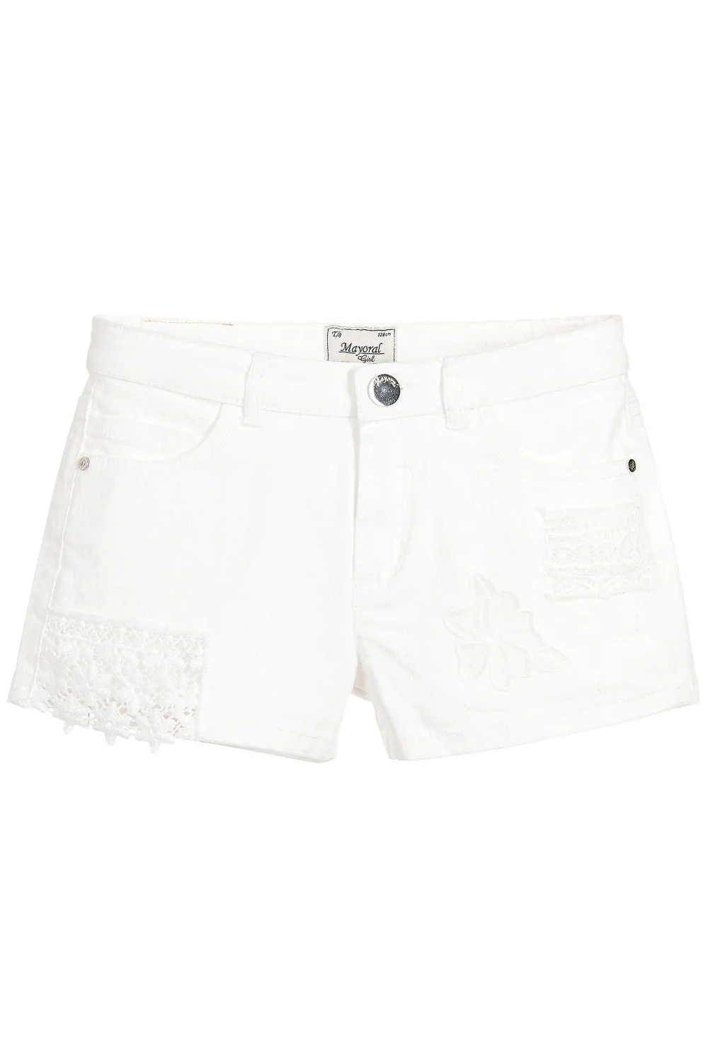 White Denim & Lace Shorts