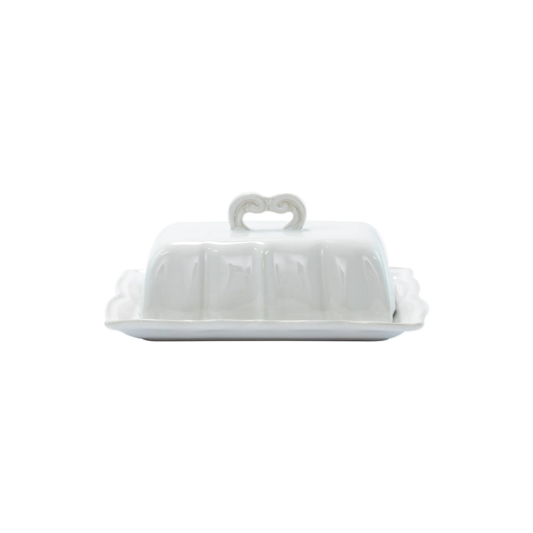 White Incanto Stone Baroque Butter Dish