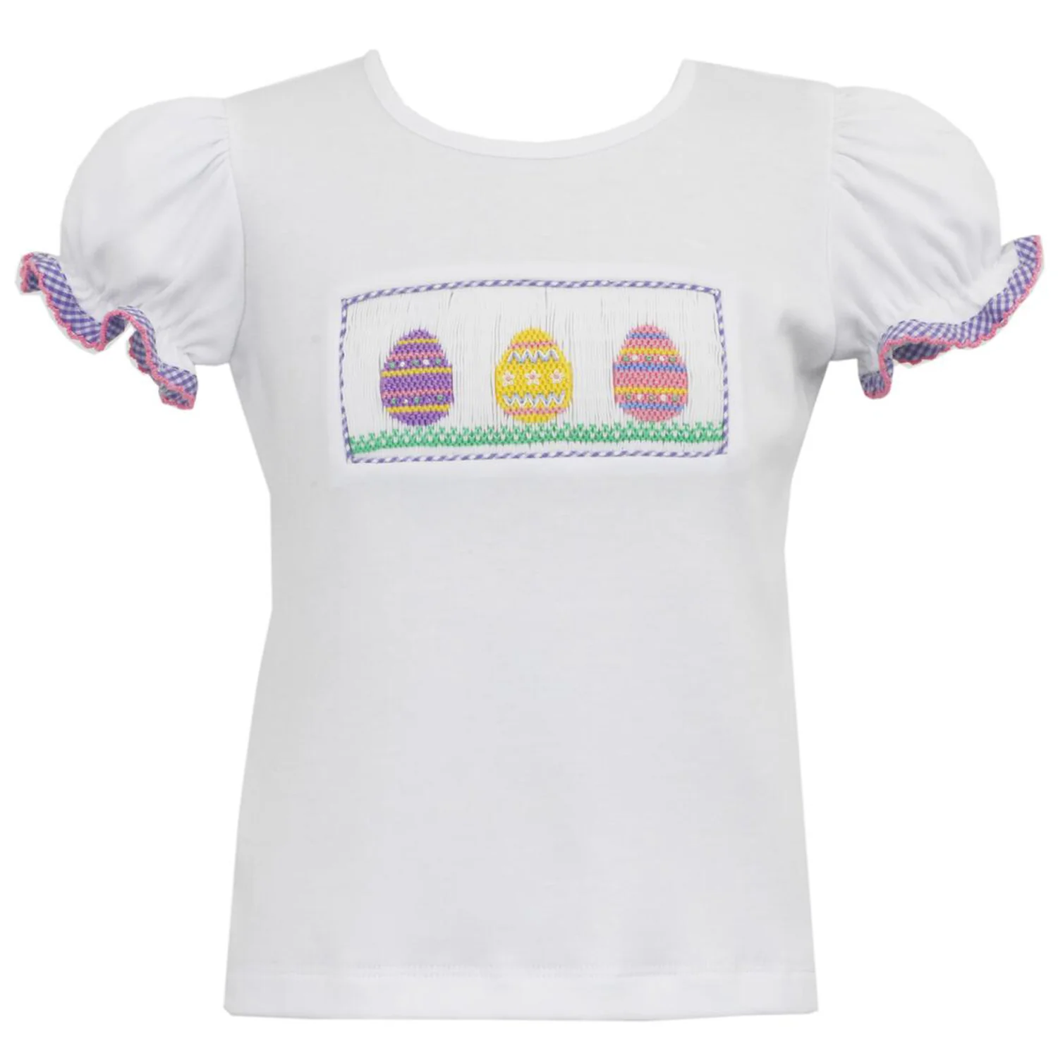 White Knit Easter Eggs Girls T-Shirt