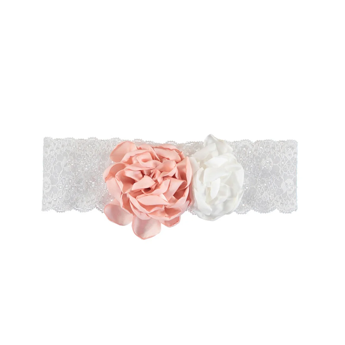 White Lace Floral Headband - Image 2