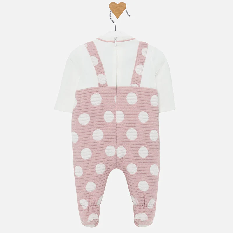 White & Pink Polka Dot Romper - Image 2