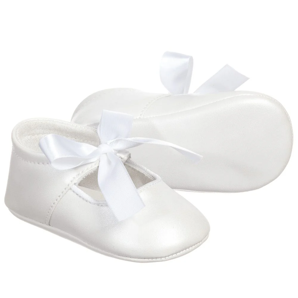 White Ribbon Pre-Walker Shoes - Image 2