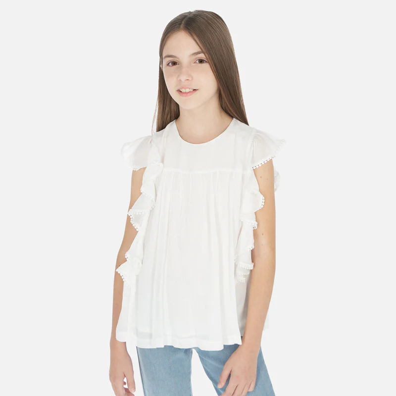 White Ruffle Blouse - Image 4