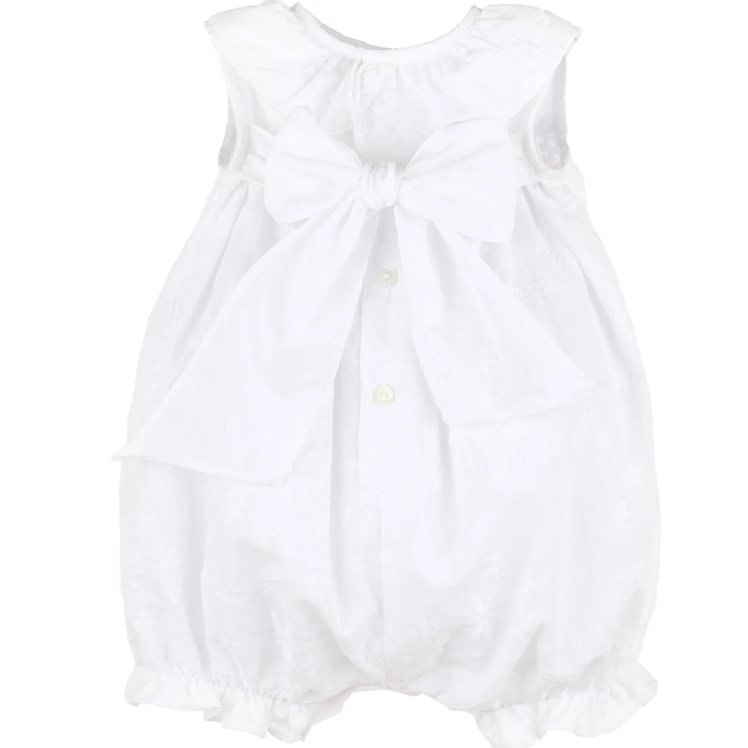 White On White Embroidered Bubble w/ Bow Back - Image 2