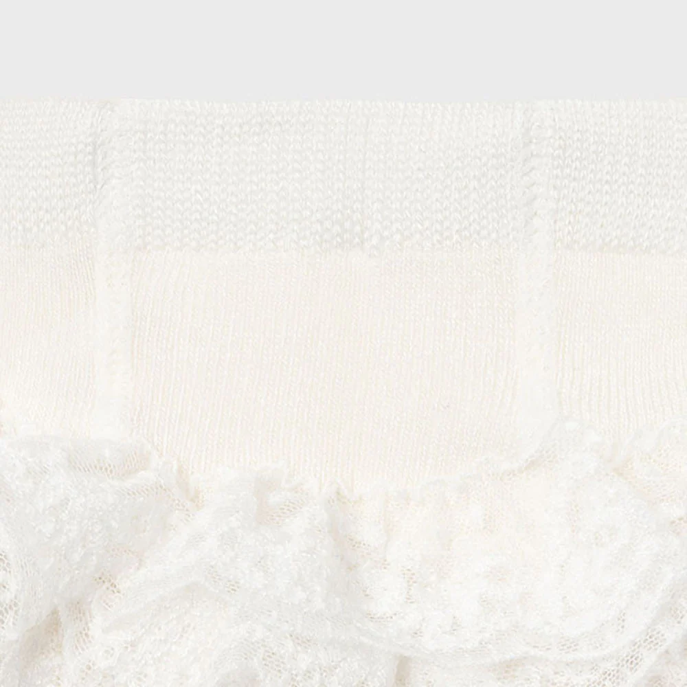 White Ruffle Tights - Image 2