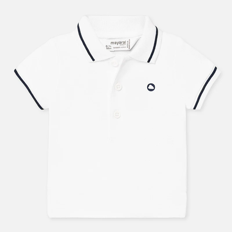 White Short Sleeve Polo