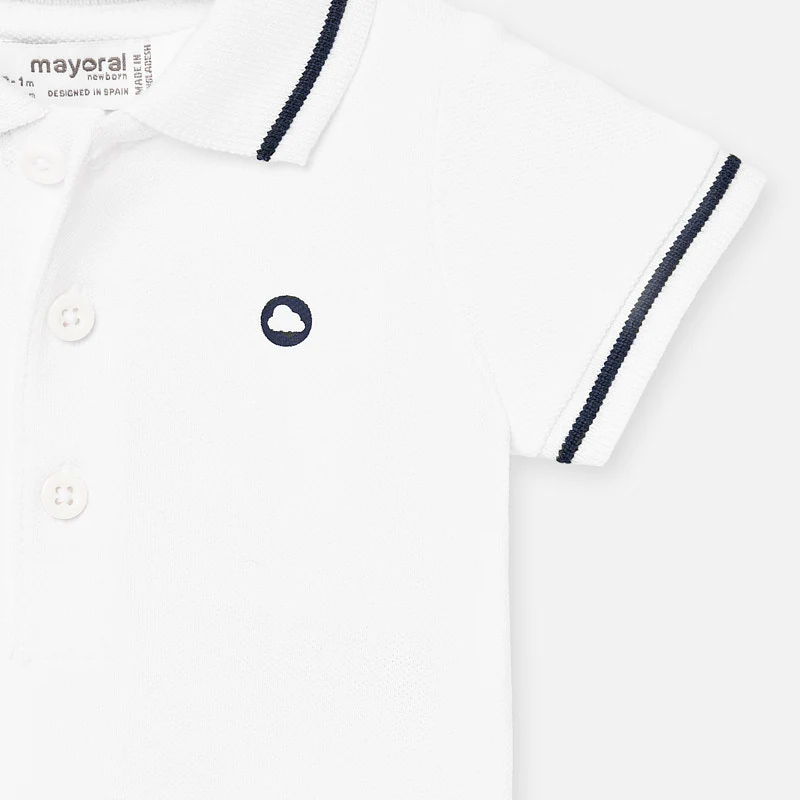 White Short Sleeve Polo - Image 3