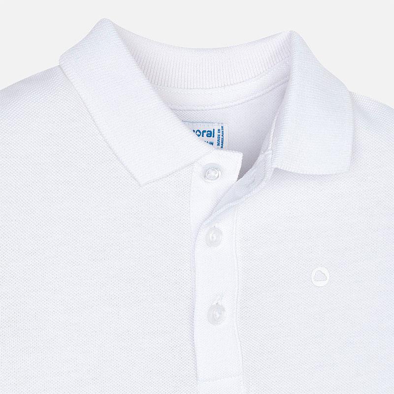 White Short Sleeve Polo Shirt - Image 3