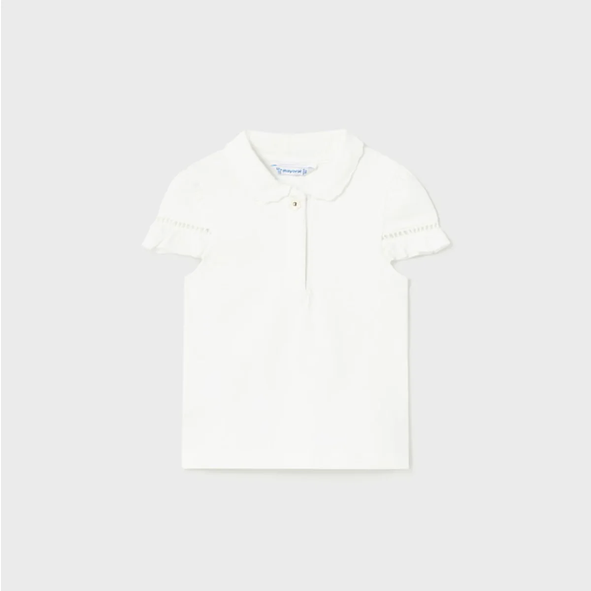 White Short Sleeves Girls Polo