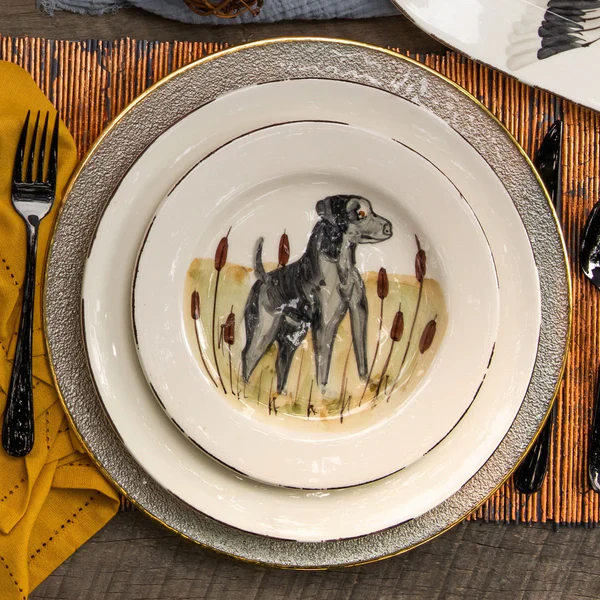 Wildlife Black Hunting Dog Salad Plate - Image 2