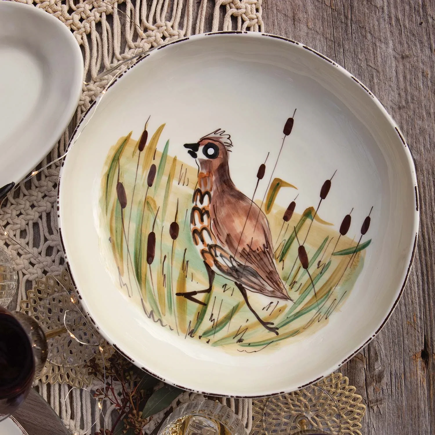 Wildlife Quail Shallow Bowl - Image 2