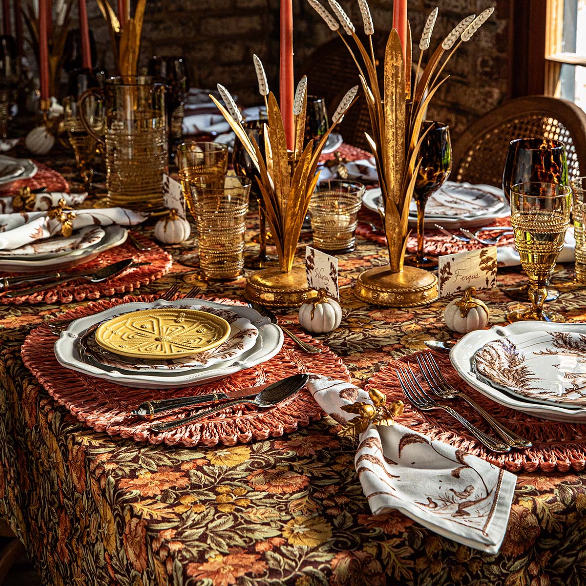 Willa 60" x 120" Tablecloth - Amber - Image 3