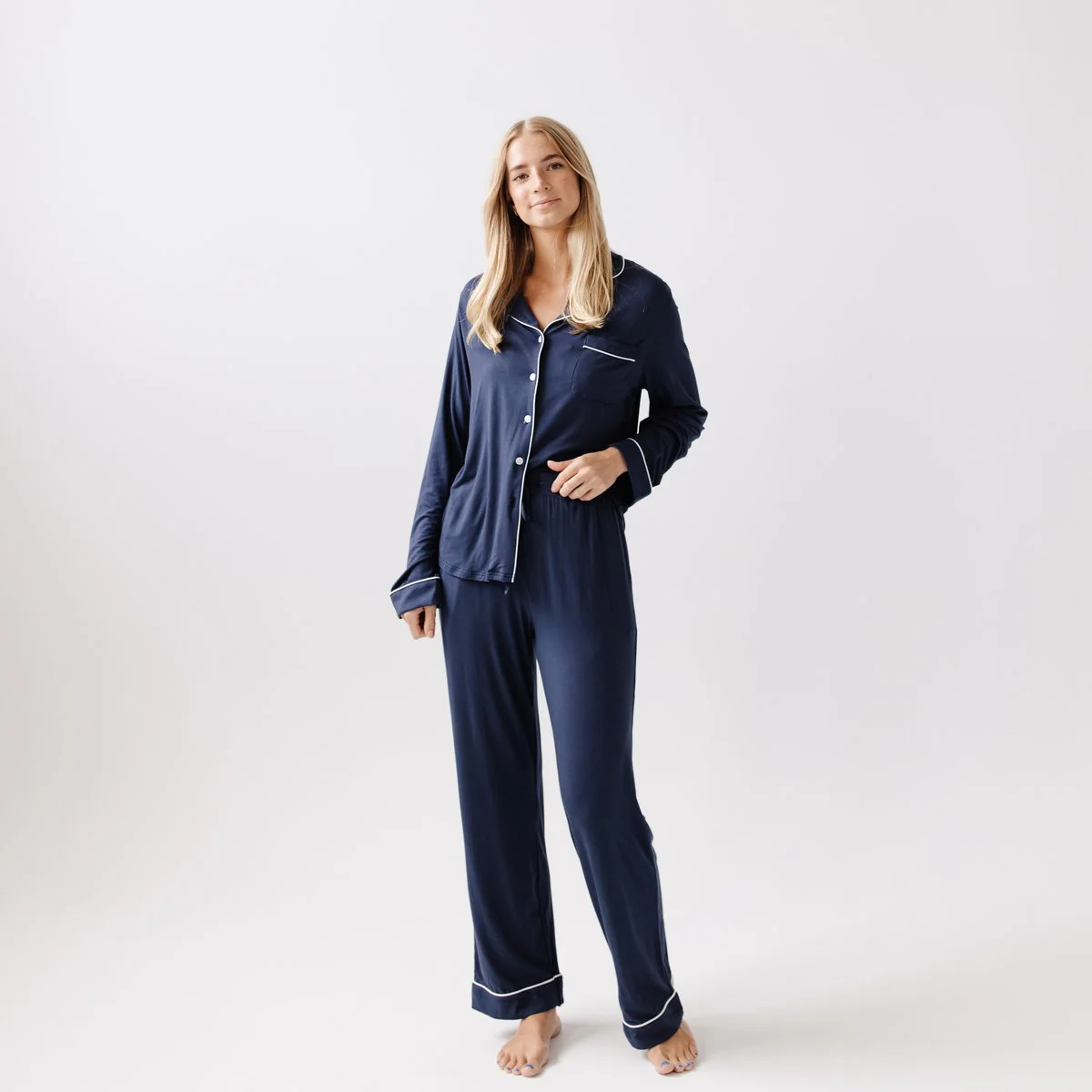 Women's Long Sleeve Stretch-Knit Bamboo Pajama Set - Image 21