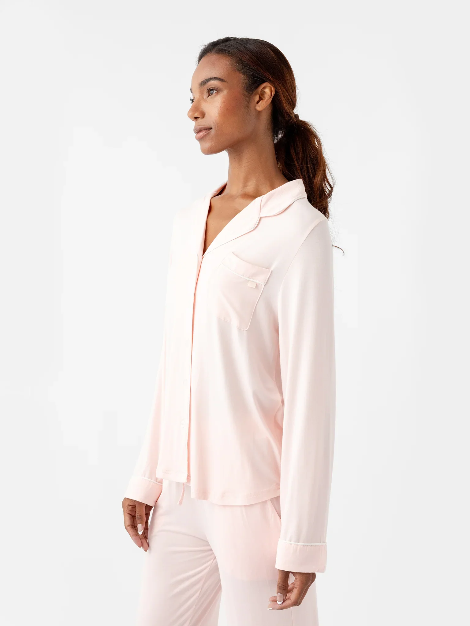 Women's Long Sleeve Stretch-Knit Bamboo Pajama Set - Image 4
