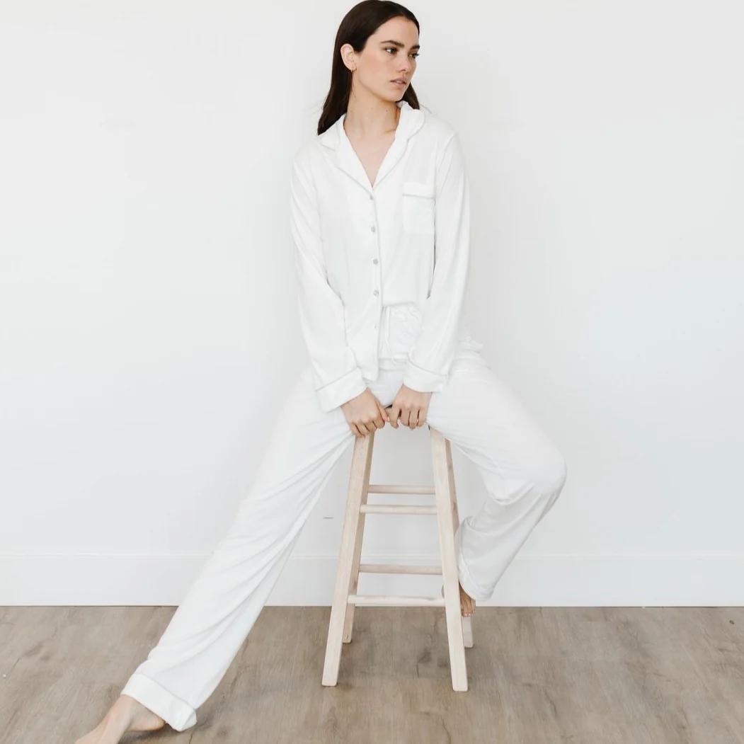 Women's Long Sleeve Stretch-Knit Bamboo Pajama Set - Tall - Image 2