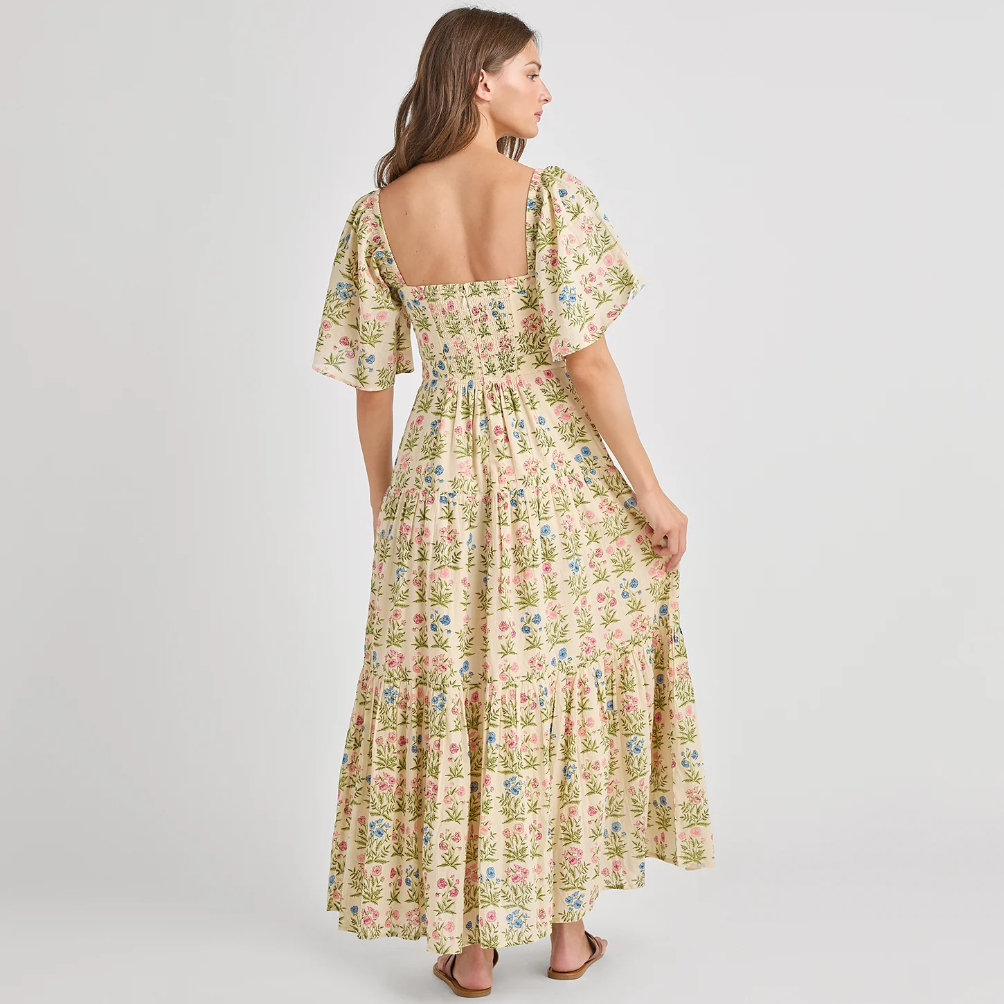 Womens Marilyn Bell Sleeve Dress - Leafy Floral - Image 6