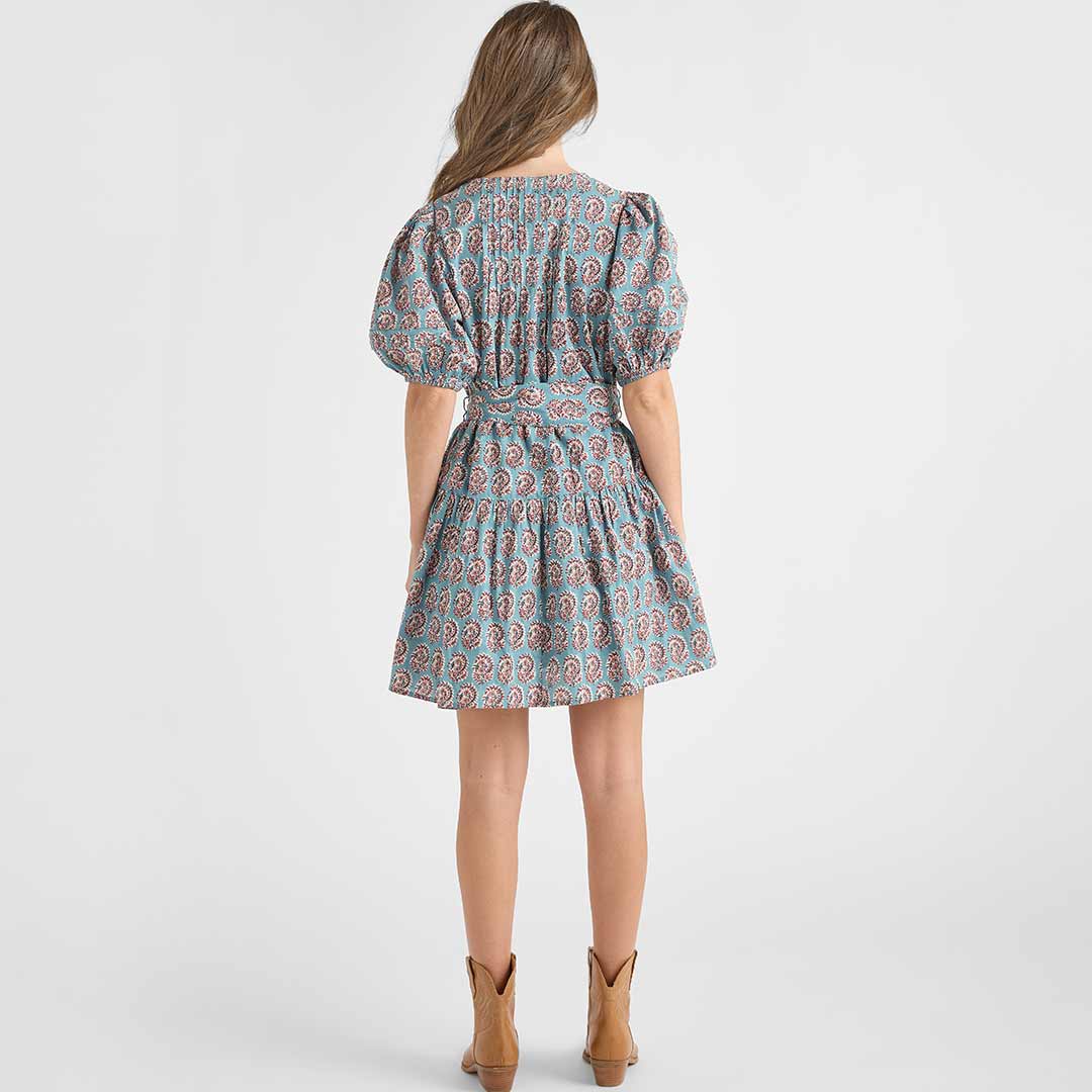 Womens Valentina Dress - Blue Paisley - Image 2